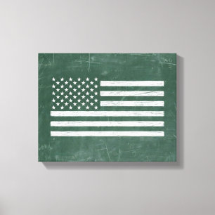 Toile Dessin de tableau noir du drapeau américain (dessi