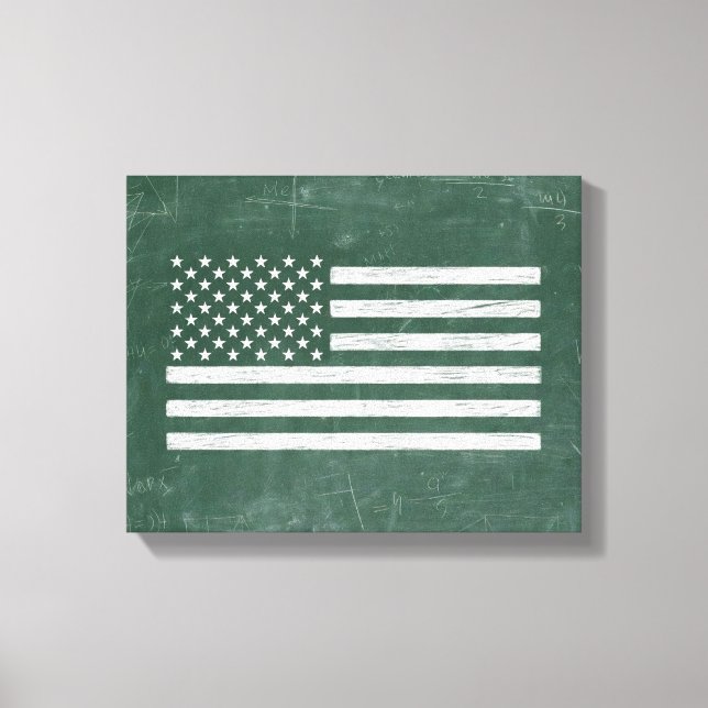 Toile Dessin de tableau noir du drapeau américain (dessi (Recto)