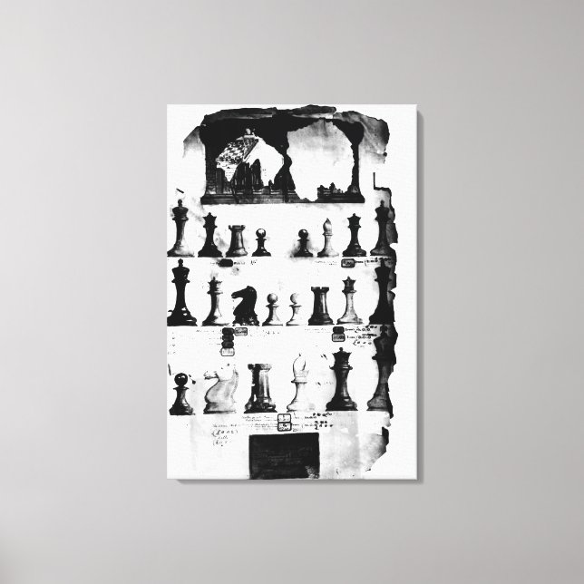 Toile Dessin des Chessmen de Staunton (Recto)