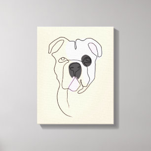 Toile Dessin d'une ligne de chien avec couleur