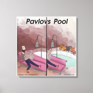 Toile Dessin humoristique de la piscine de Pavlov