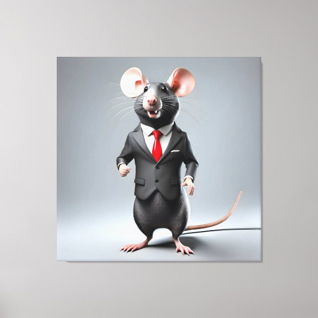 Toile dessin humoristique de souris (Recto)