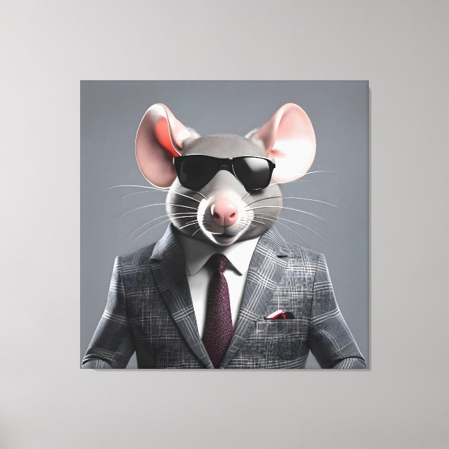 Toile dessin humoristique de souris (Recto)