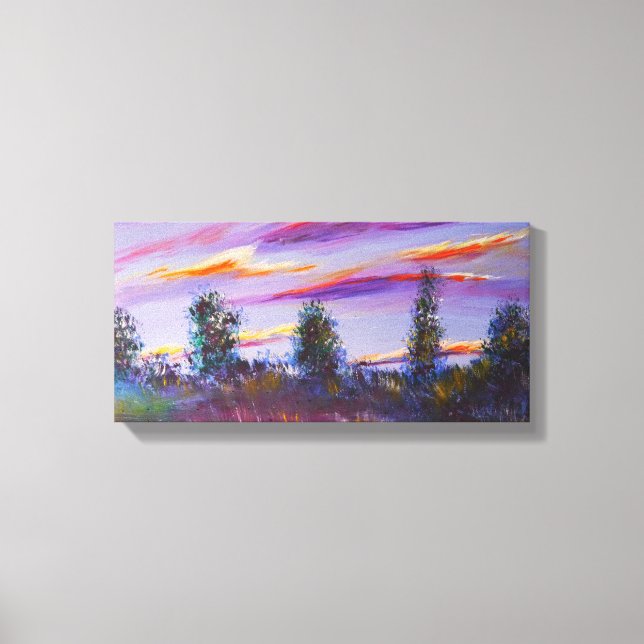 Toile Dessin paysager avec acrylique (Recto)