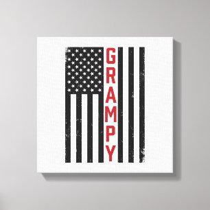 Toile Dessin vintage patriotique du drapeau américain Gr