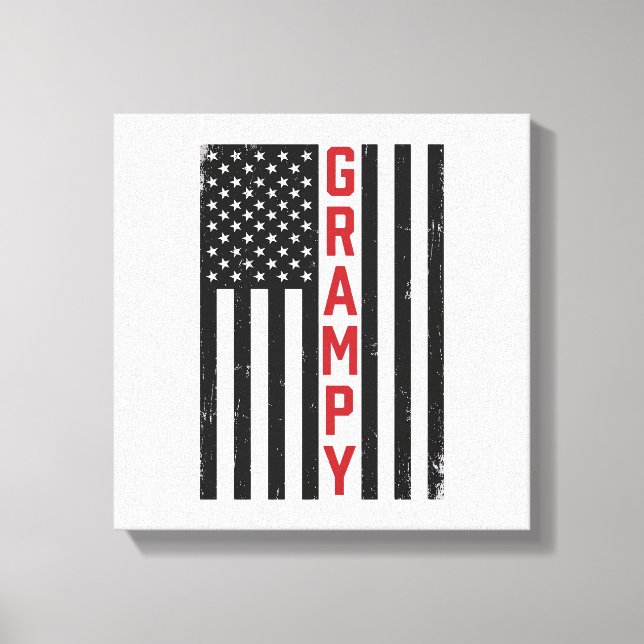 Toile Dessin vintage patriotique du drapeau américain Gr (Recto)