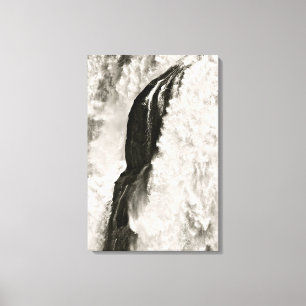 TOILE DÉTAIL DE CASCADE EN NOIR ET BLANC