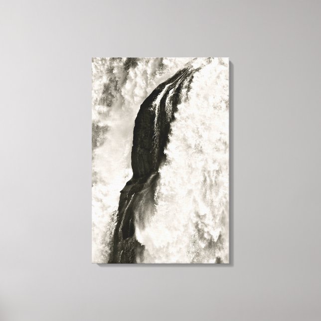 TOILE DÉTAIL DE CASCADE EN NOIR ET BLANC (Recto)