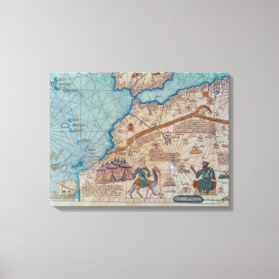 Toile Détail de l'Atlas Catalan, 1375