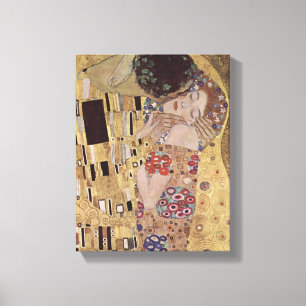 Toile Détail du baiser - Gustav Klimt