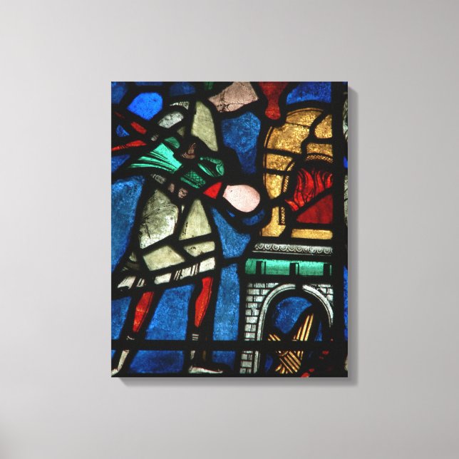 Toile Détail d'un Juif poussant son fils dans un four (Recto)