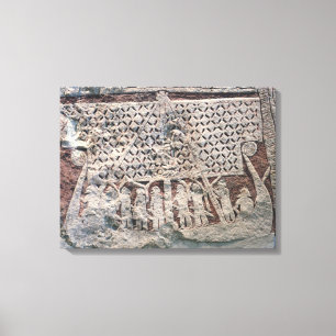 Toile Détail d'une pierre d'image dépeignant Viking