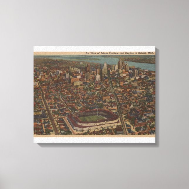 Toile Detroit, MI - Stade de baseball Aerial Briggs (Recto)