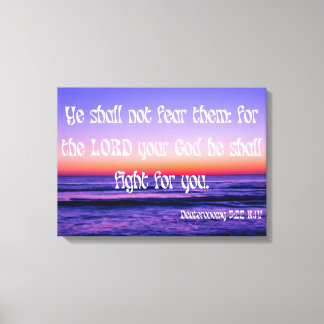 Toile Deutéronome 3:22 Bible Verse KJV Pic Wall Art