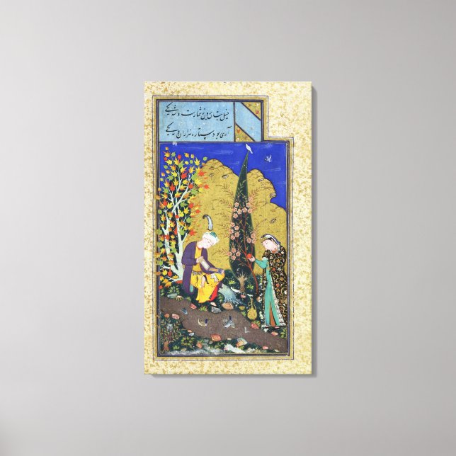 Toile Deux amoureux dans un verger en fleurs (Recto)