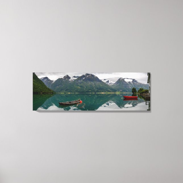 Toile Deux barques à bascule avec réflexion dans une toi (Recto)