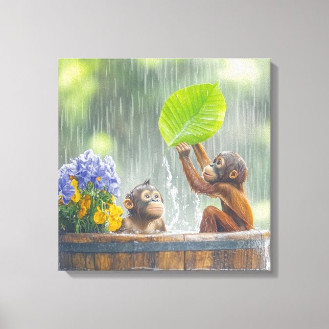 Toile Deux bébés orangs-outans (Recto)