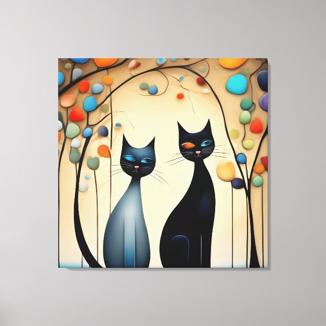 Toile Deux chats charmants (Recto)