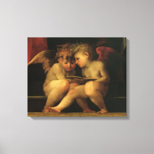 Toile Deux Cherubs Lecture par Rosso Fiorentino, Angels