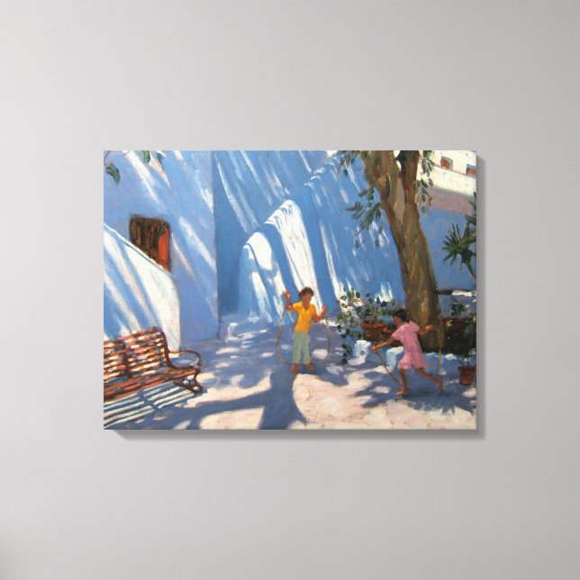 Toile Deux filles sautant Mykonos (Recto)