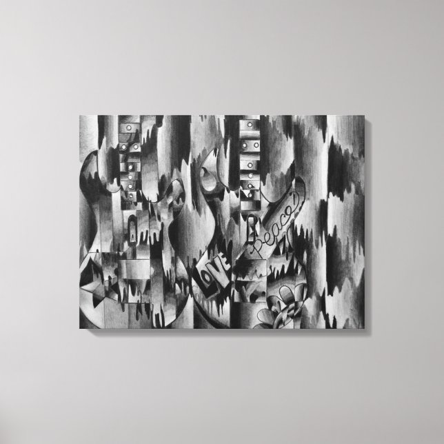 Toile Deux guitares au crayon (Recto)