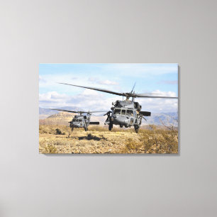 Toile Deux hélicoptères de HH-60 Pavehawk préparant a