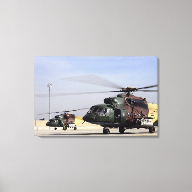 Toile Deux Hélicoptères Irakiens Mi-17 Hip (Recto)