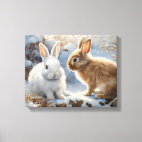 Deux lapins lapins adorables Brown et blancs dans