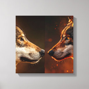 Toile Deux loups