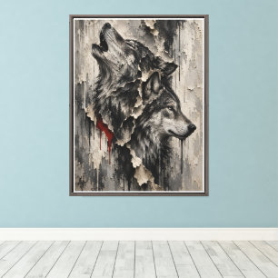 Toile Deux Loups, Un Cœur