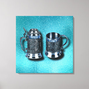 Toile Deux Mariage Anniversaire Nommé Beer Mugs Steins