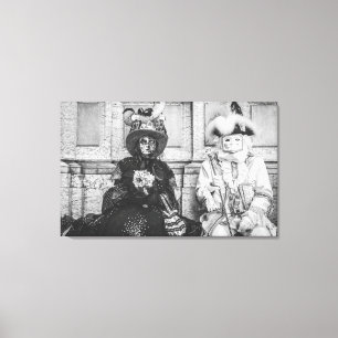 Toile Deux masques de carnaval à Venise
