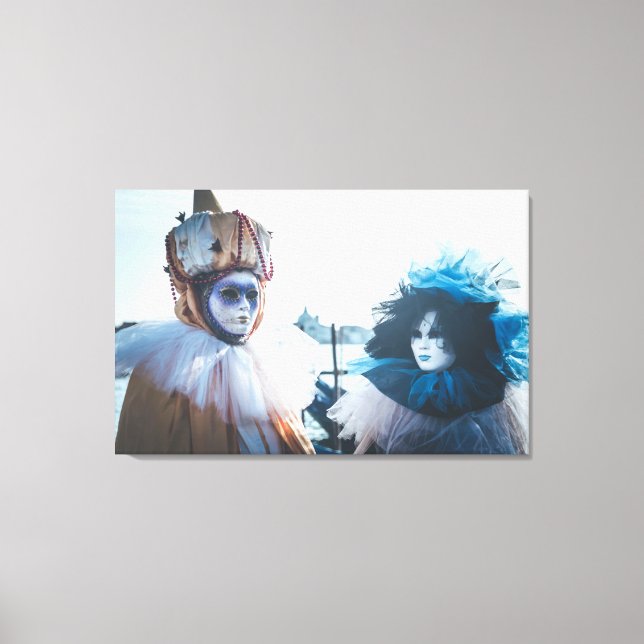 Toile Deux masques de carnaval à Venise, Italie (Recto)
