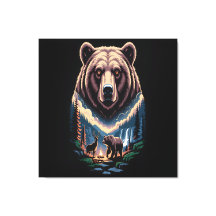 Deux ours dans la forêt sombre