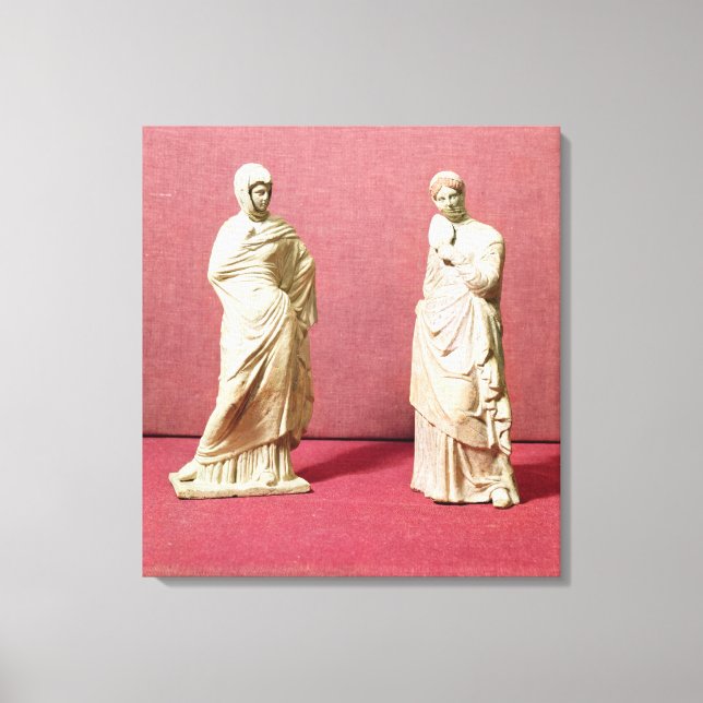 Toile Deux statues de femmes debout de Tanagra (Recto)