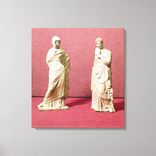 Toile Deux statues des femmes debout de Tanagra