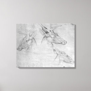 Toile Deux têtes des mâles, un chef d'une daine