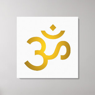 Toile Devanagari om - Blanc