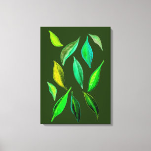 Toile Devenez écolo éco feuille aquarelle illustration