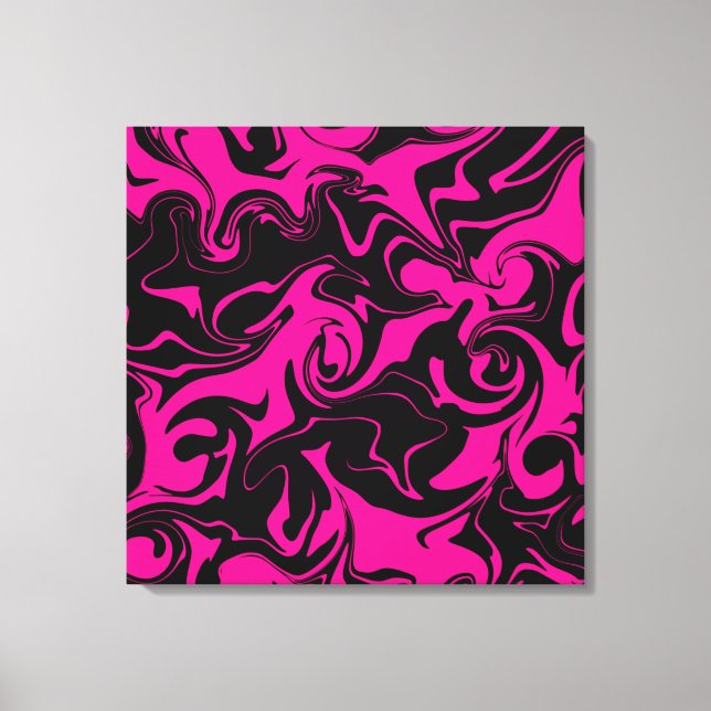 Toile Déversement - Magenta et noir (Recto)
