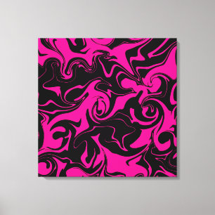 Toile Déversement - Magenta et noir