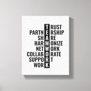 Toile Devis de travail d'équipe pour Office et Home   In