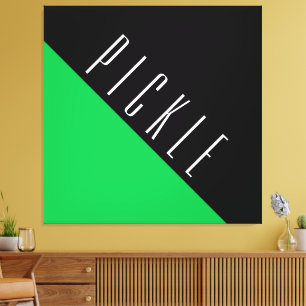 Toile Devise de Pickleball Noir Vert Clair