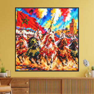 Toile d'Expressionnisme Abstrait Cavaliers du Maro