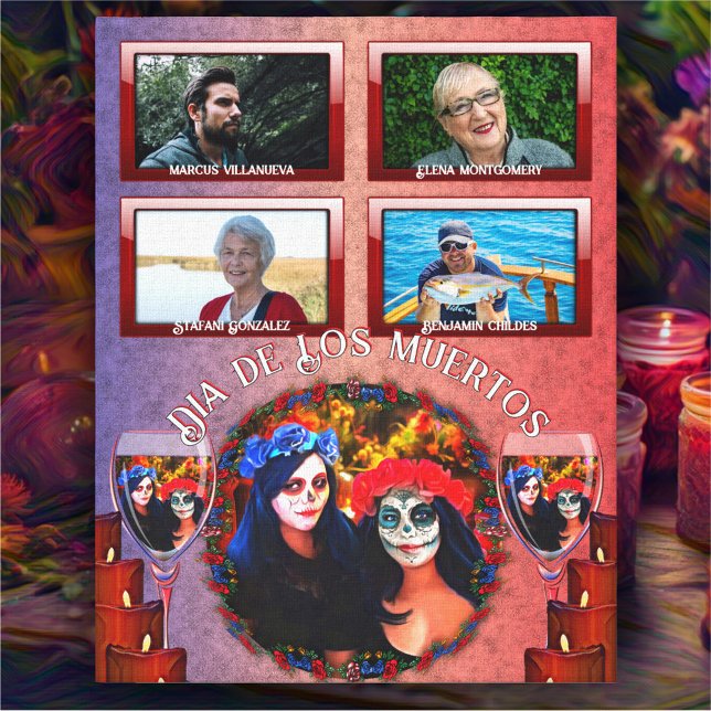 Toile Dia de Los Muertos Catrinas Family Altar 1718 Art (Créateur téléchargé)