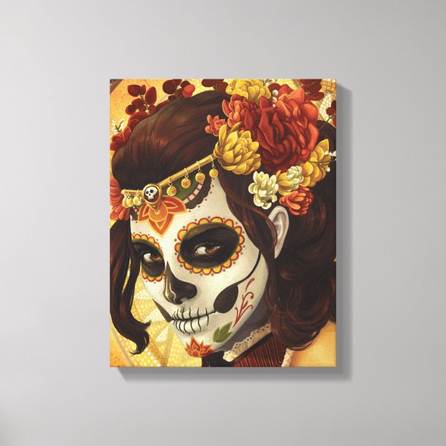 Toile Dia De Los Muertos Throw Pillow (Recto)