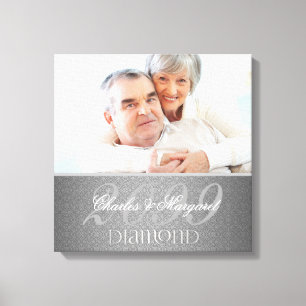 Toile Diamant 60e anniversaire Argent Damask 16x16 Photo