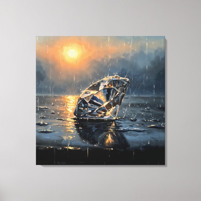 Toile Diamant Humide - Art Mélancolique de Style Impress (Recto)