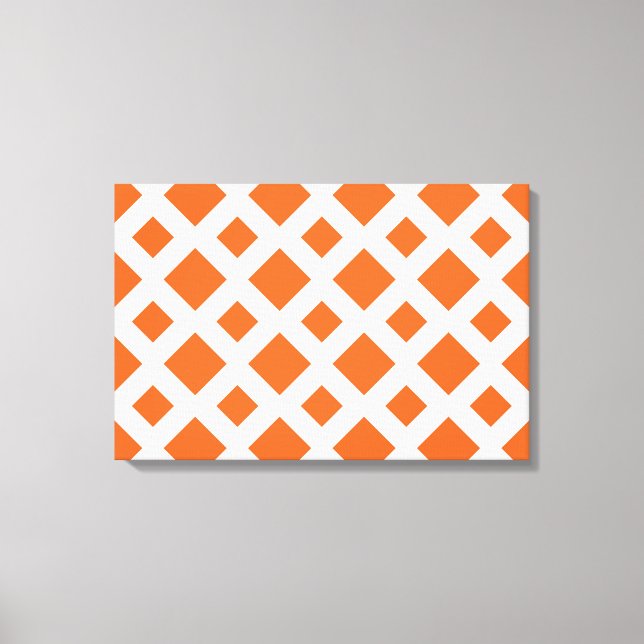 Toile Diamants orange sur blanc (Recto)
