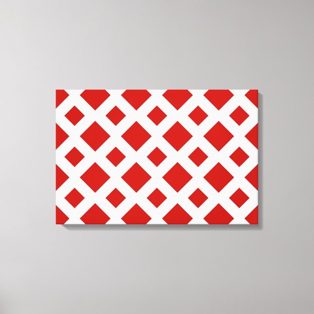 Toile Diamants rouges sur blanc (Recto)